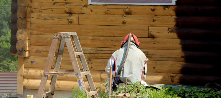 Log Home Media Blasting