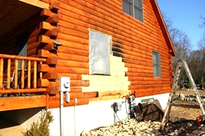 Fire Damaged Log Home Repair | Log Repair And Log Replacement